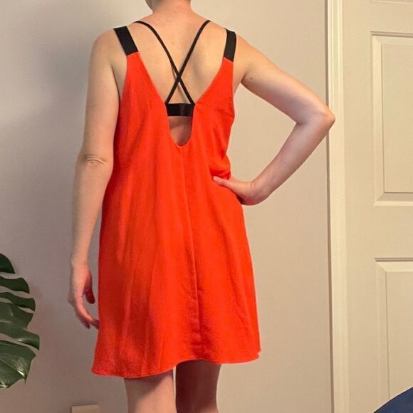 Tucci Orange Tank Shift Dress W/ Back Strappy Detail M - Picture 3 of 16